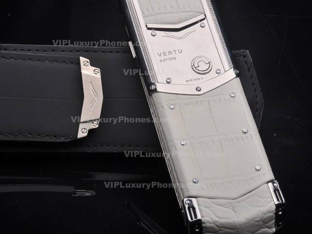 Vertu Signature S White Crocodile Leather