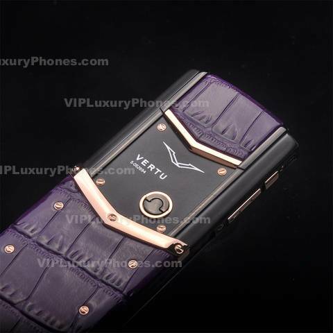 Vertu Signature Purple Crocodile Skin