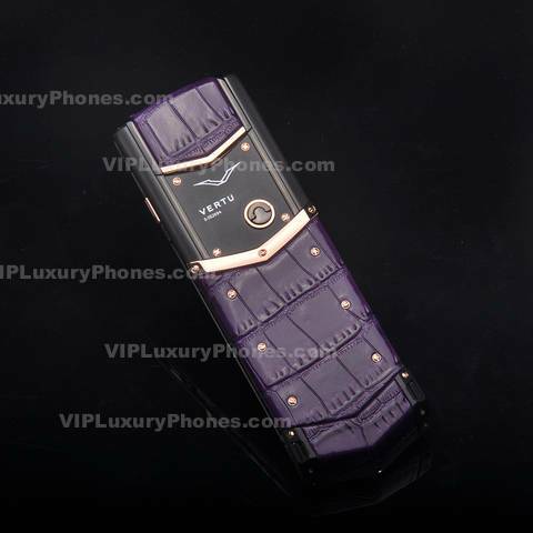 Vertu Signature Purple Crocodile Skin